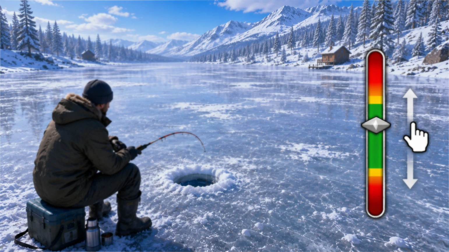 Ice Fishing 3D – Summer Fishing Modus, Spinnfischen am Rhein zur goldenen Stunde